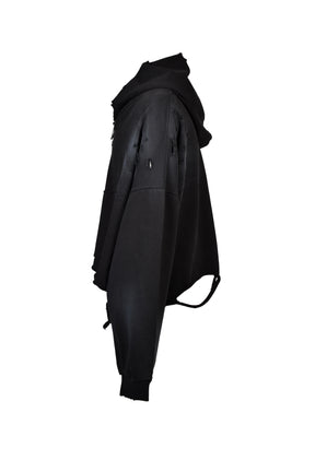 CROPPED LOOSE HOOD / FADED BLK