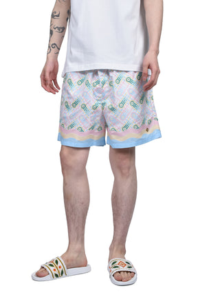 MEN'S PRINTED SWIM SHORTS / PING PONG MONOGRAM
