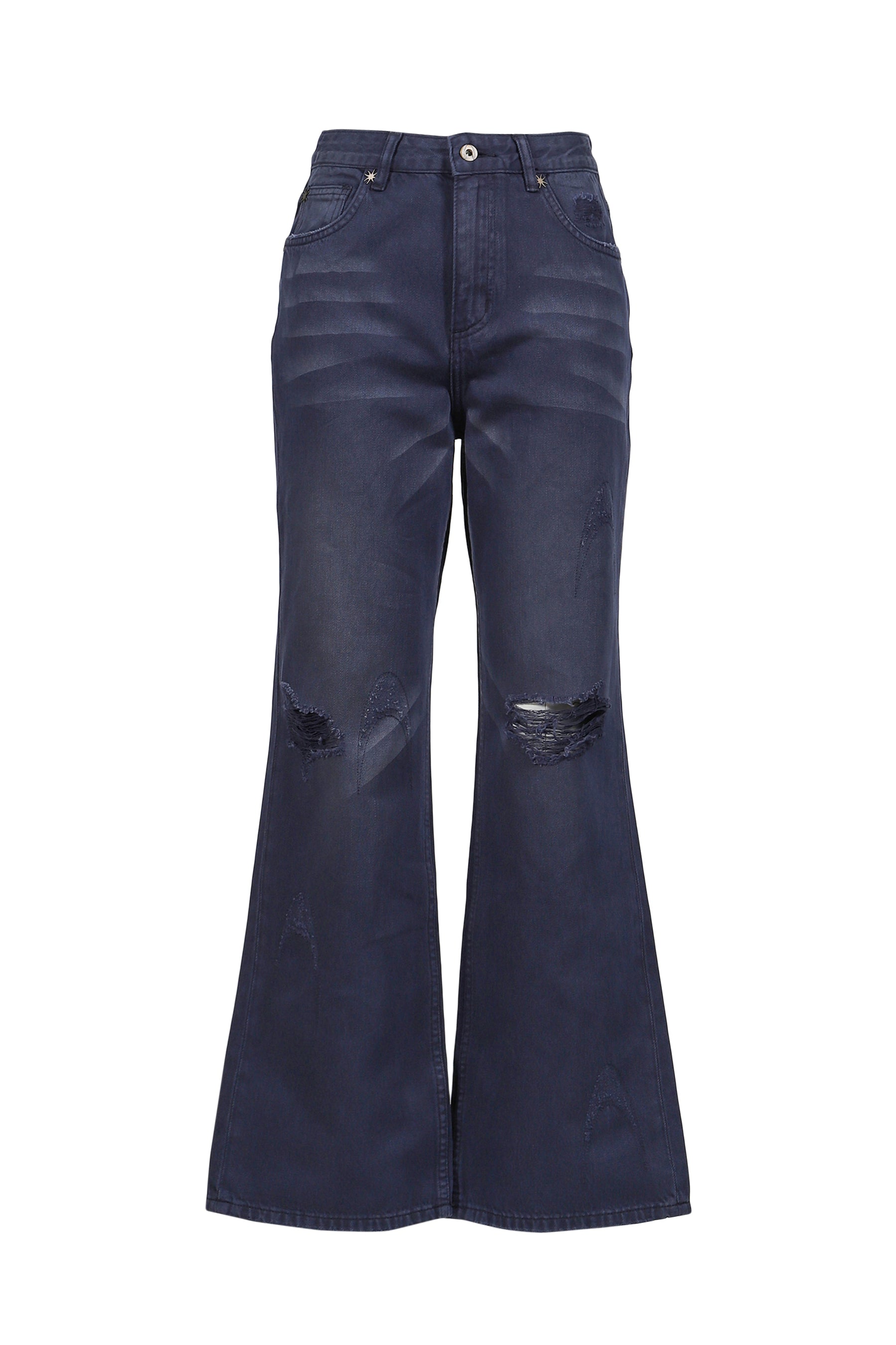 DDISTORTED LOGO NIGHT SKY BLUE DENIM JEANS / BLU 