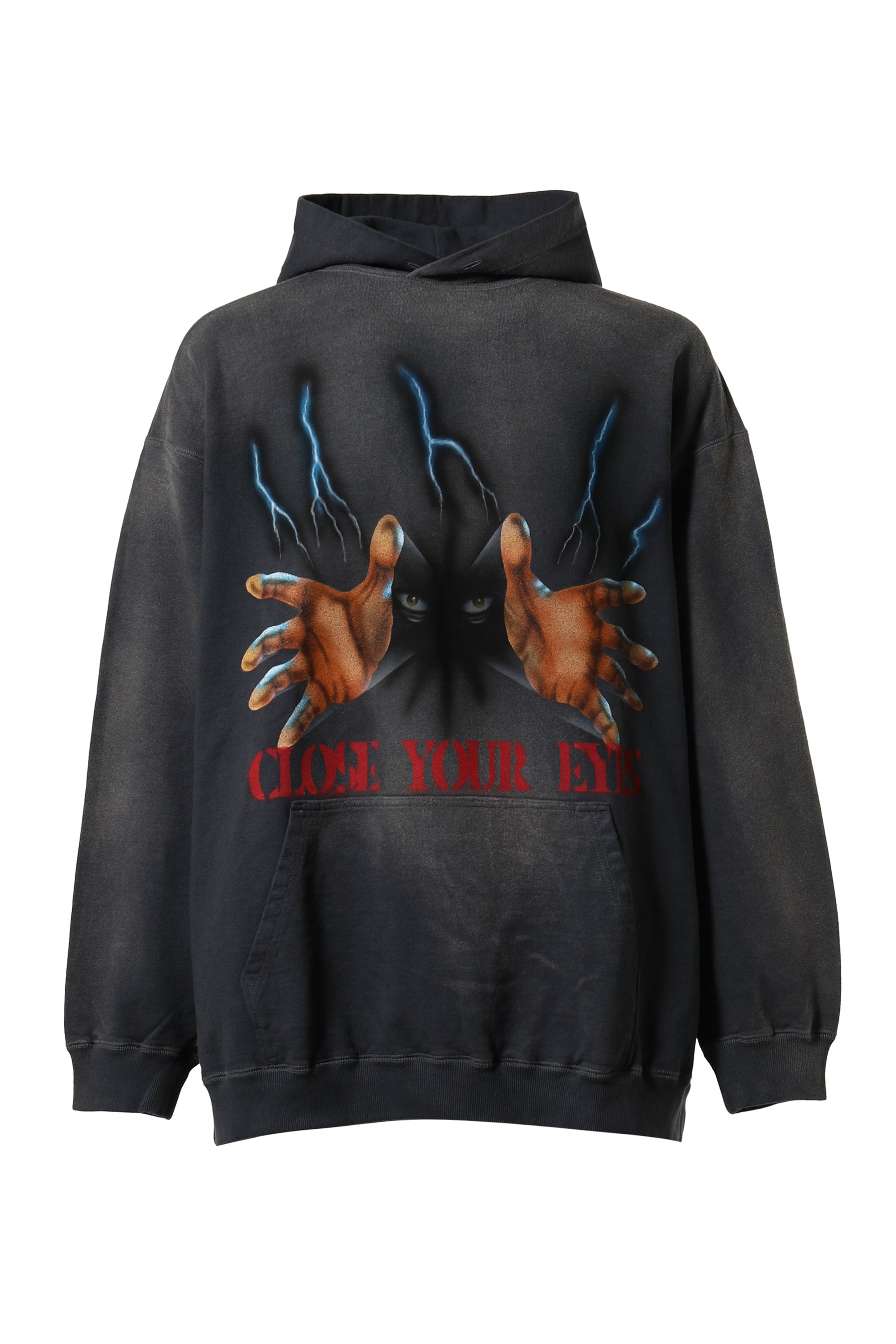 PIGMENT-DYE HOODIE / BLK