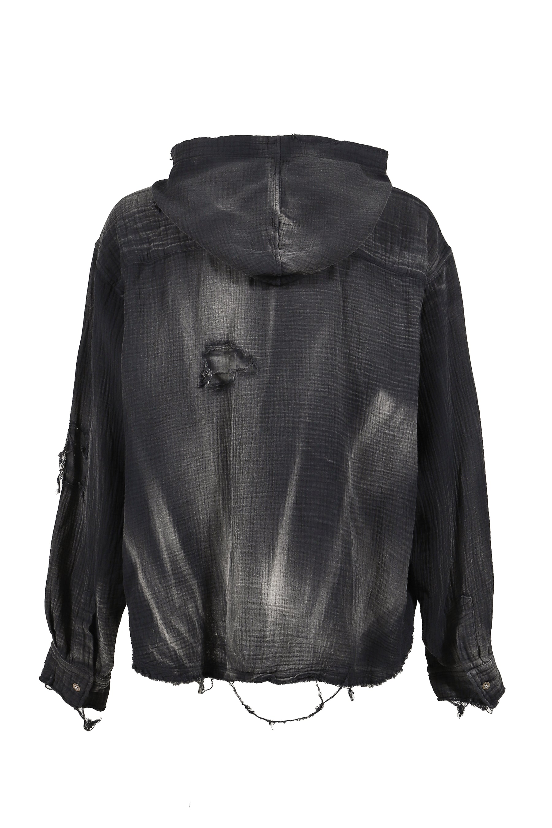 HOODED SHIRT / WASHED BLACK