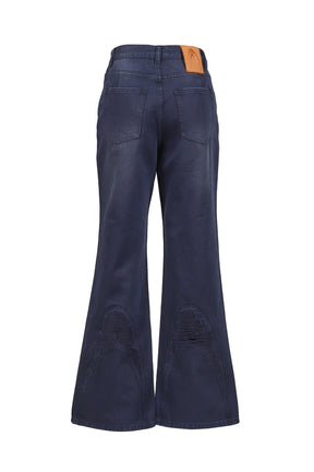DDISTORTED LOGO NIGHT SKY BLUE DENIM JEANS / BLU 