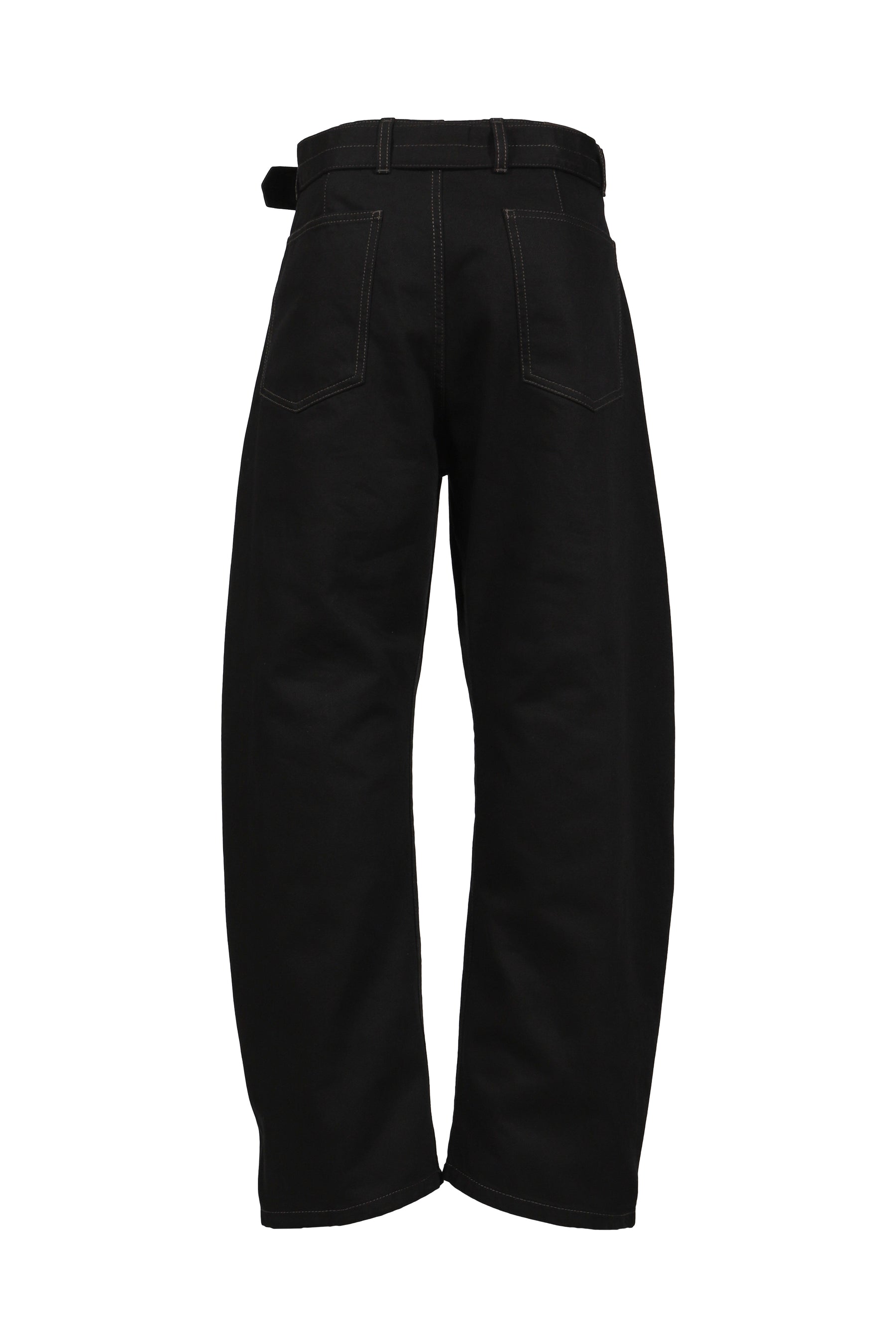 TWISTED BELTED PANTS / BLK