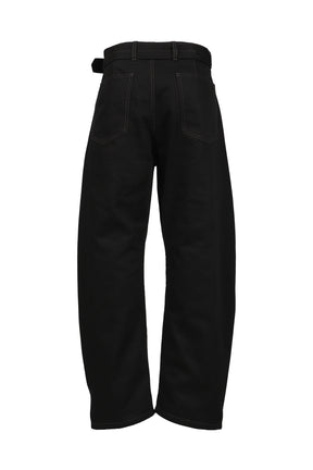 TWISTED BELTED PANTS / BLK