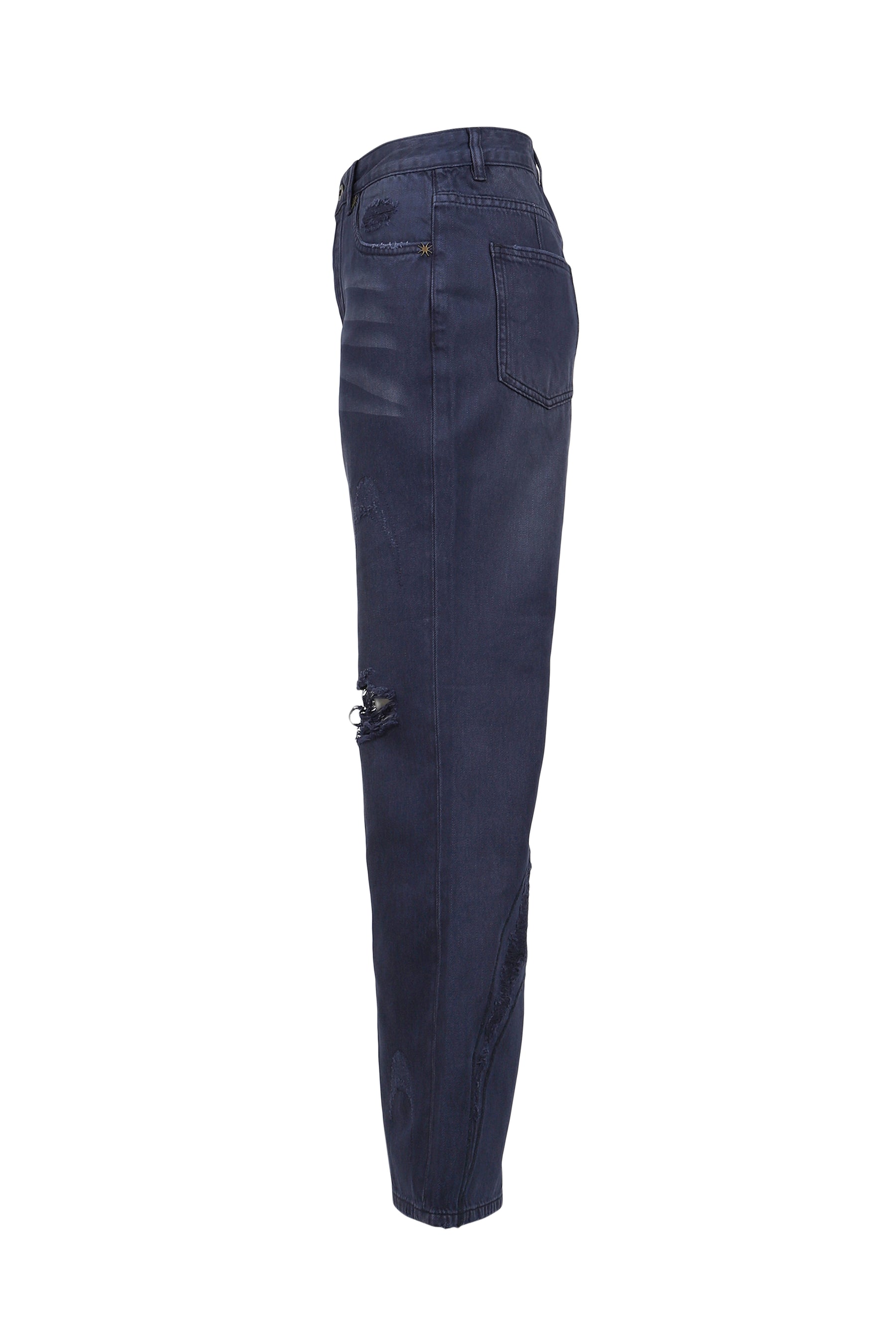 DDISTORTED LOGO NIGHT SKY BLUE DENIM JEANS / BLU 