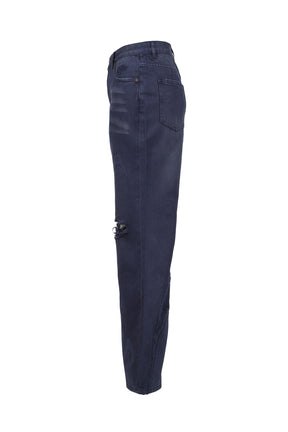 DDISTORTED LOGO NIGHT SKY BLUE DENIM JEANS / BLU 