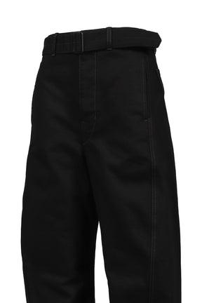 TWISTED BELTED PANTS / BLK