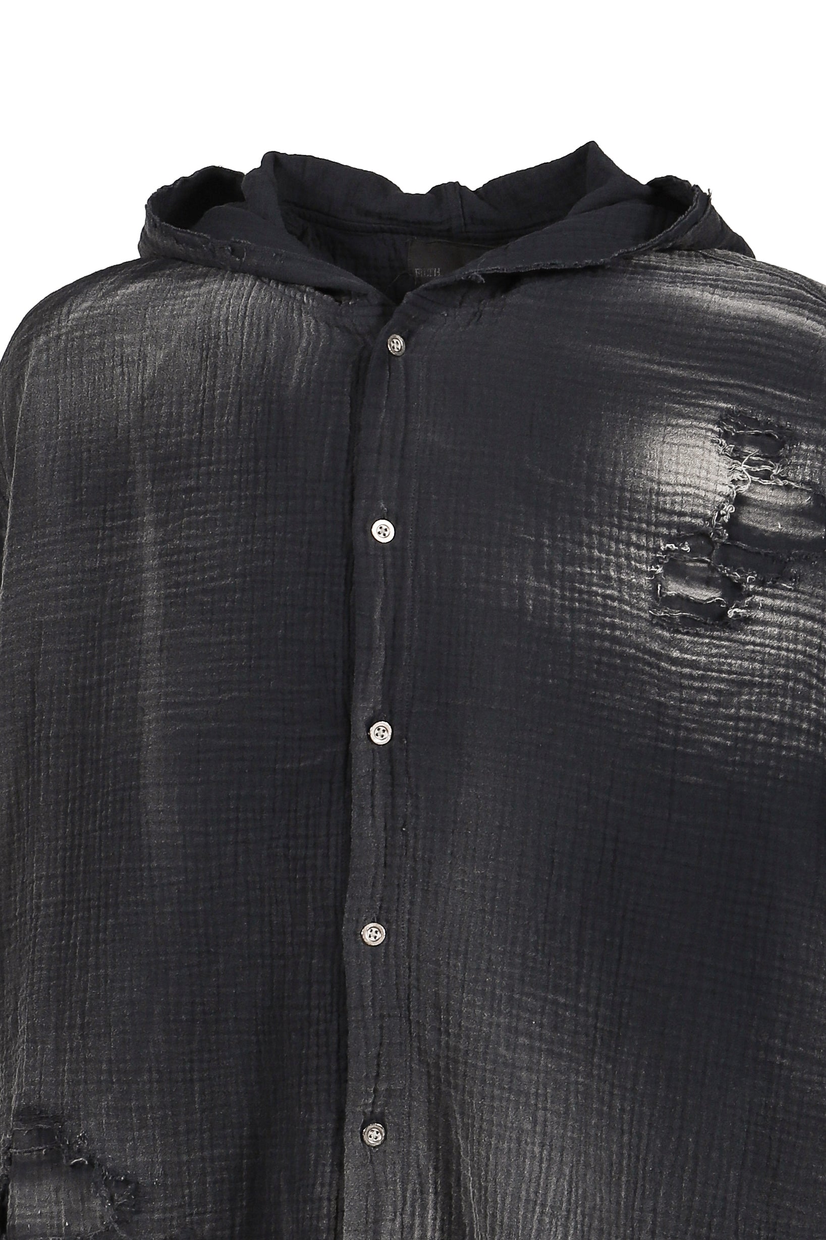 HOODED SHIRT / WASHED BLACK