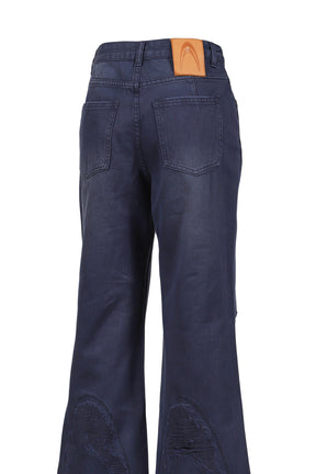 DDISTORTED LOGO NIGHT SKY BLUE DENIM JEANS / BLU 