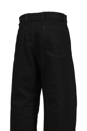TWISTED BELTED PANTS / BLK