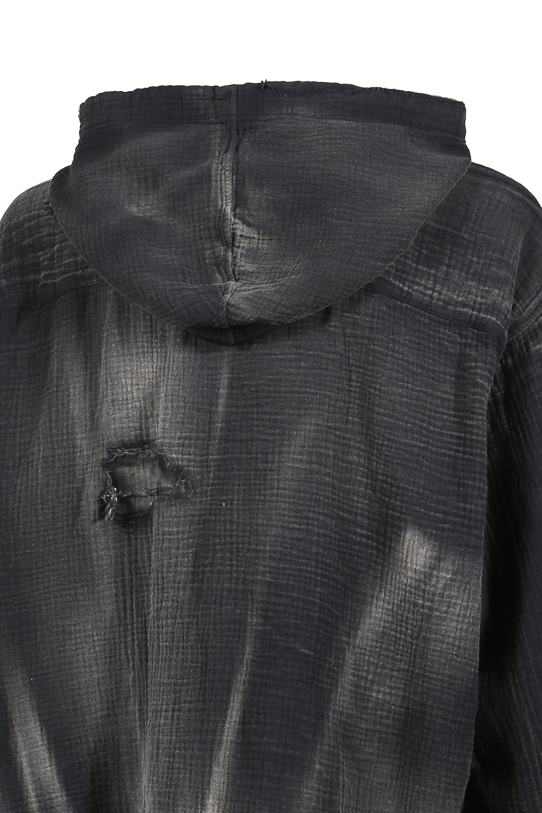 HOODED SHIRT / WASHED BLACK