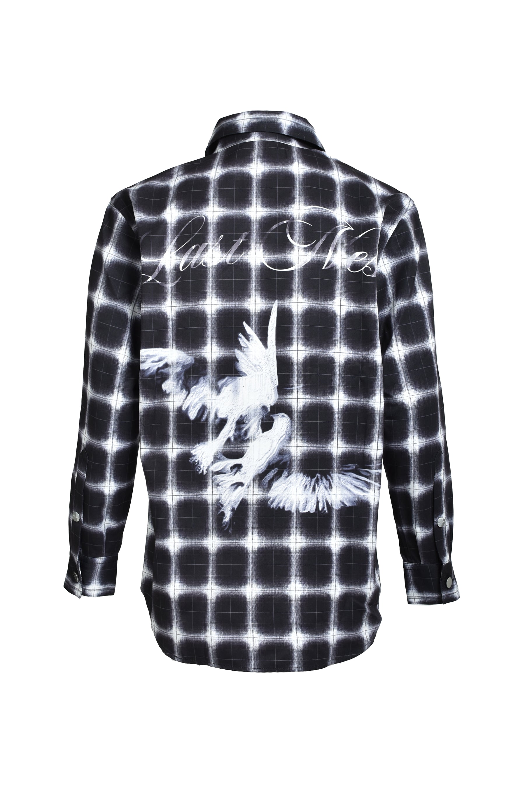 LAST NEST, ラストネスト, FW25 PRINTED FLANNEL SHIRTS / BLK - NUBIAN