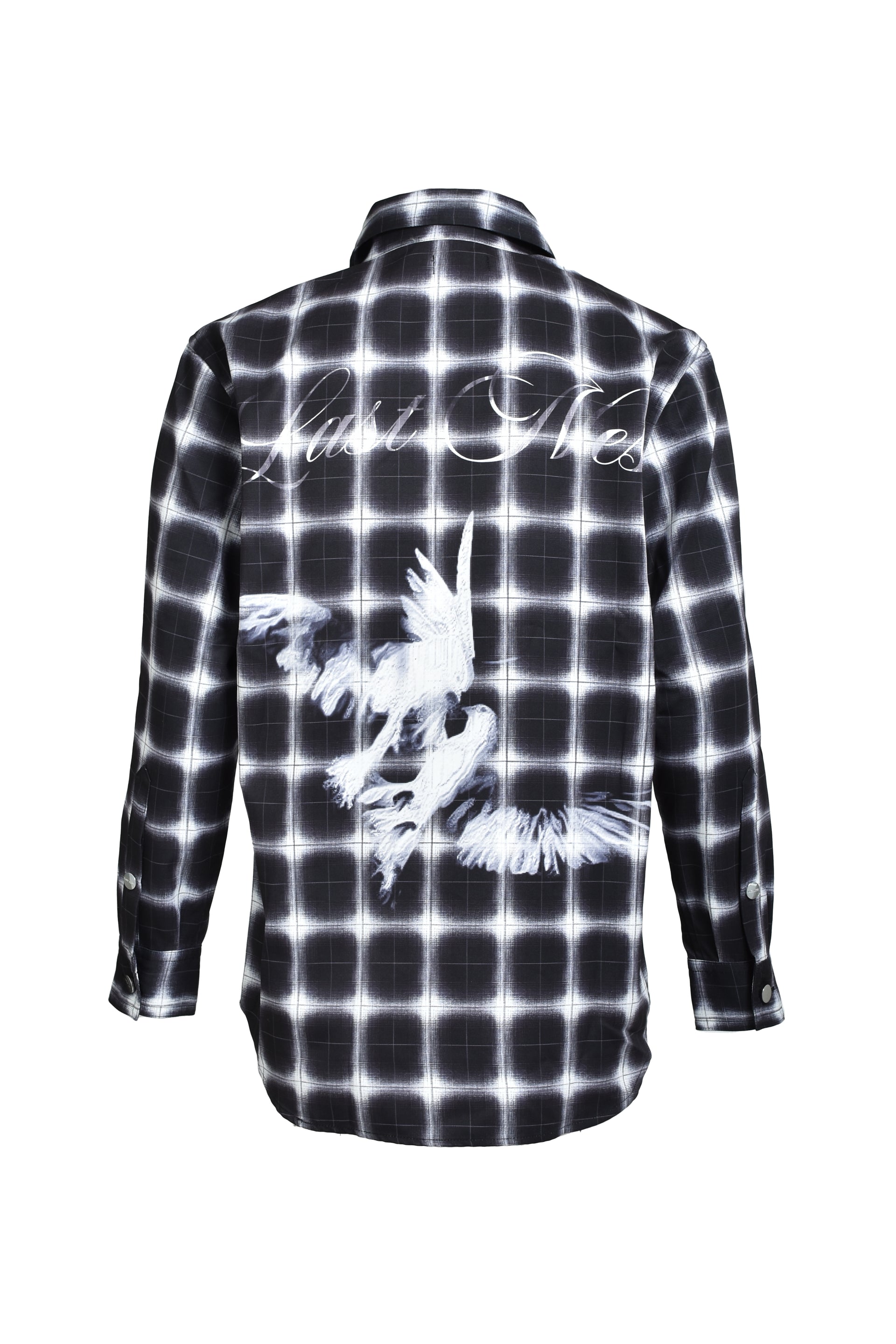 PRINTED FLANNEL SHIRTS / BLK