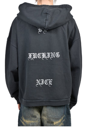 LOVE ME ZIP HOODIE / BLK