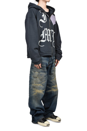 LOVE ME ZIP HOODIE / BLK