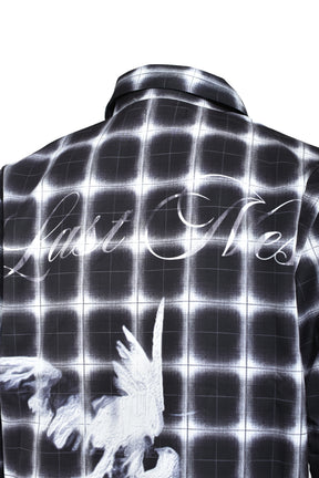 PRINTED FLANNEL SHIRTS / BLK
