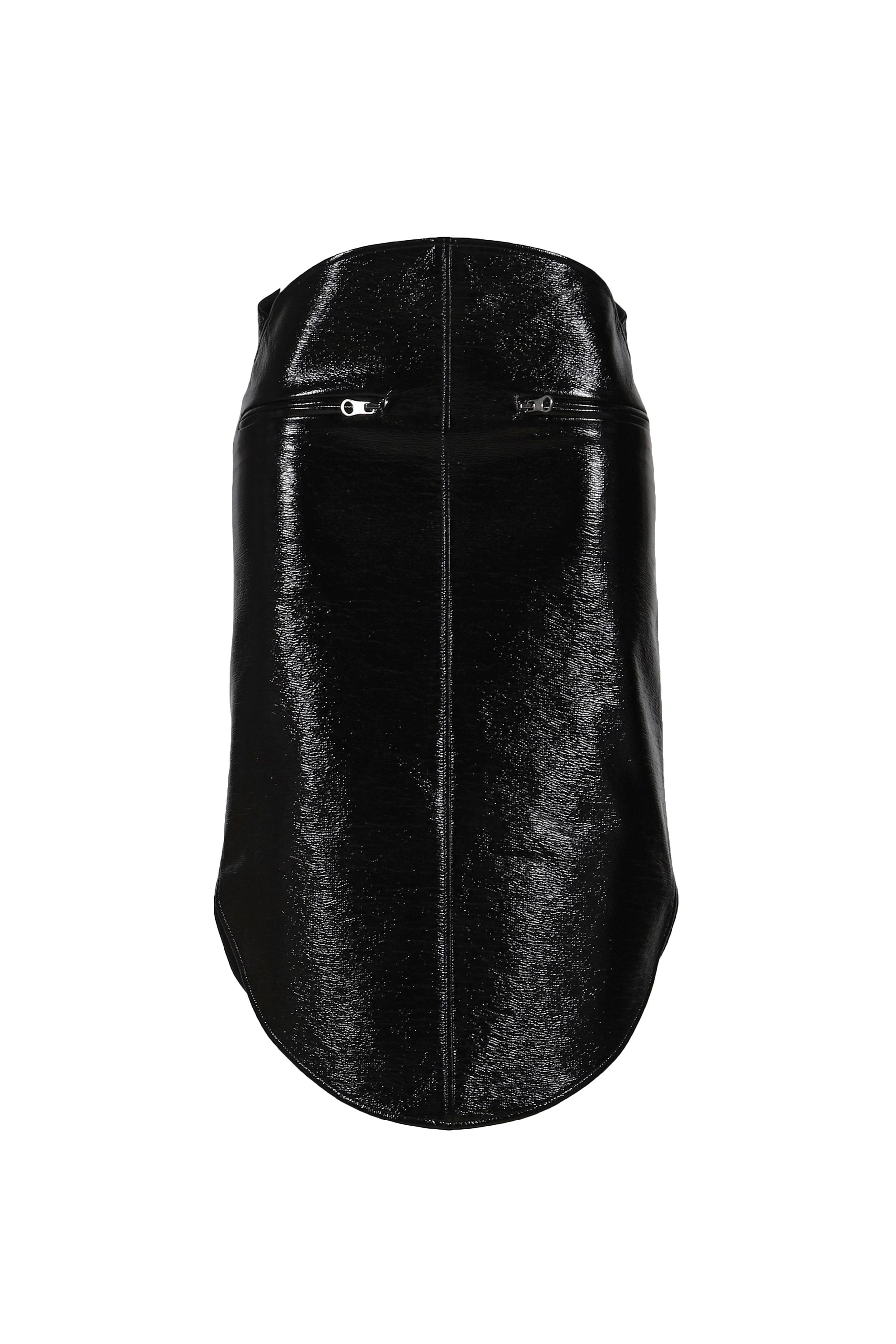 CIRCLE VINYL SKIRT / BLACK 