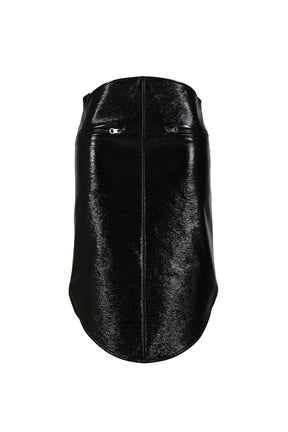 CIRCLE VINYL SKIRT / BLACK 