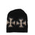 BRUSHED CROSS BEANIE / BLK/ECRU