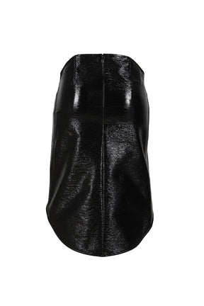 CIRCLE VINYL SKIRT / BLACK 
