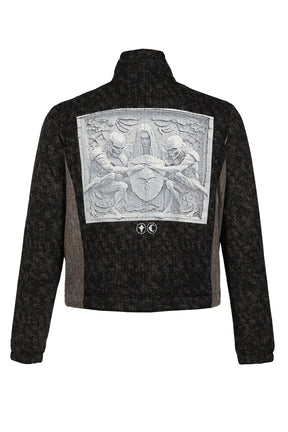 DEVIL PEACE PATCH KNIT JACKET / BLK