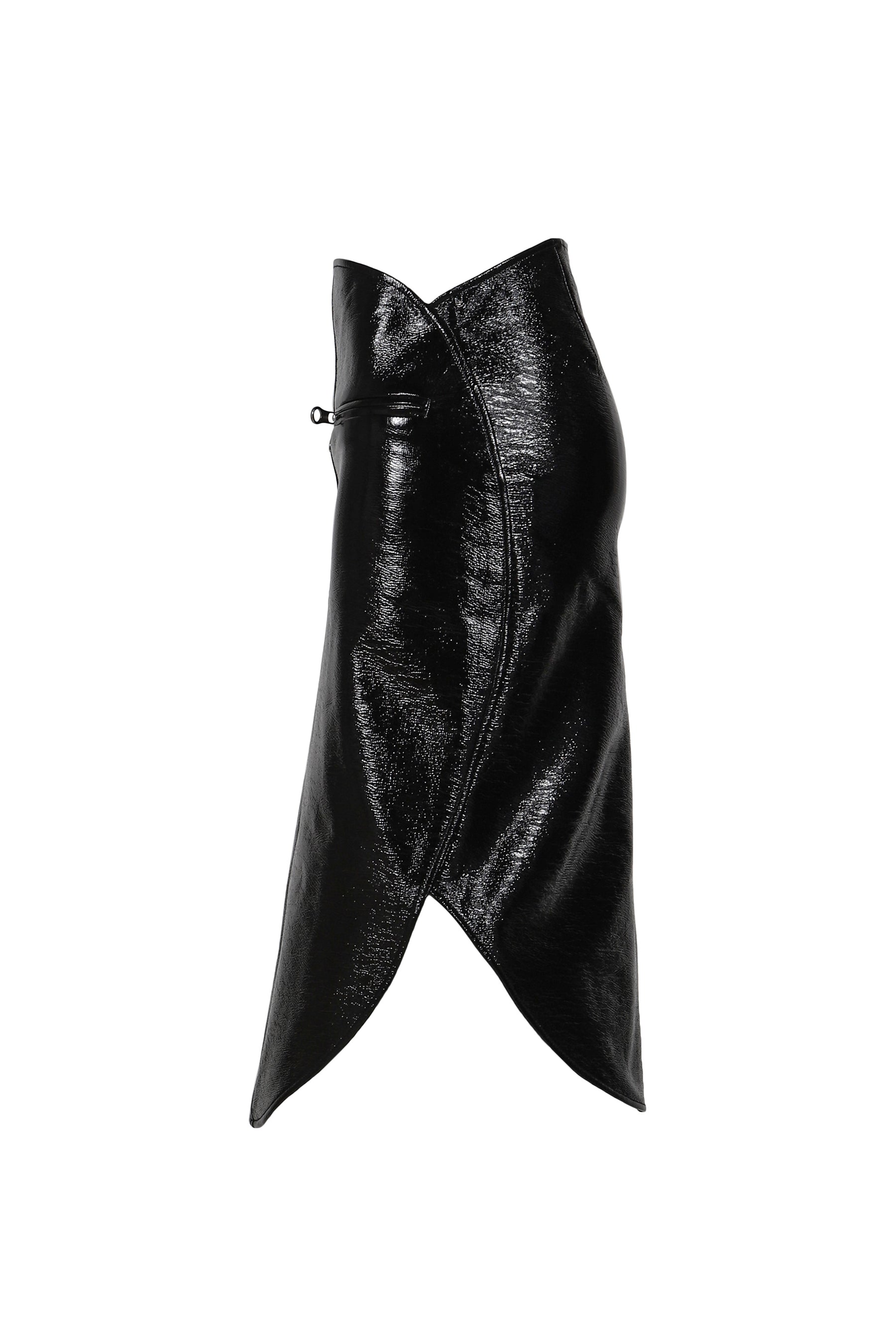 CIRCLE VINYL SKIRT / BLACK 