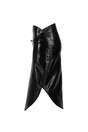 CIRCLE VINYL SKIRT / BLACK 