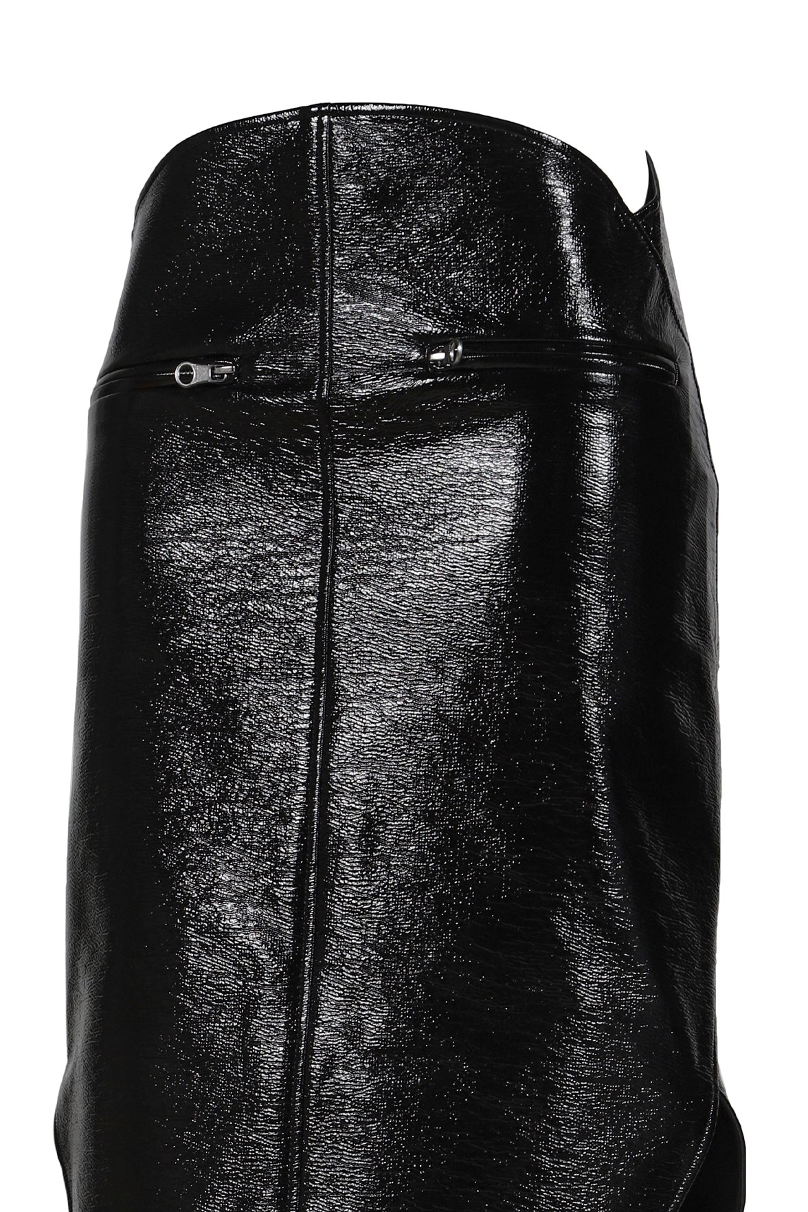 CIRCLE VINYL SKIRT / BLACK 