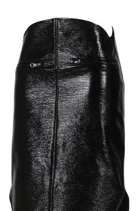 CIRCLE VINYL SKIRT / BLACK 