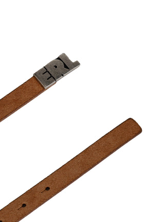 ERL LOGO SKINNY LEATHER BELT / TANNED
