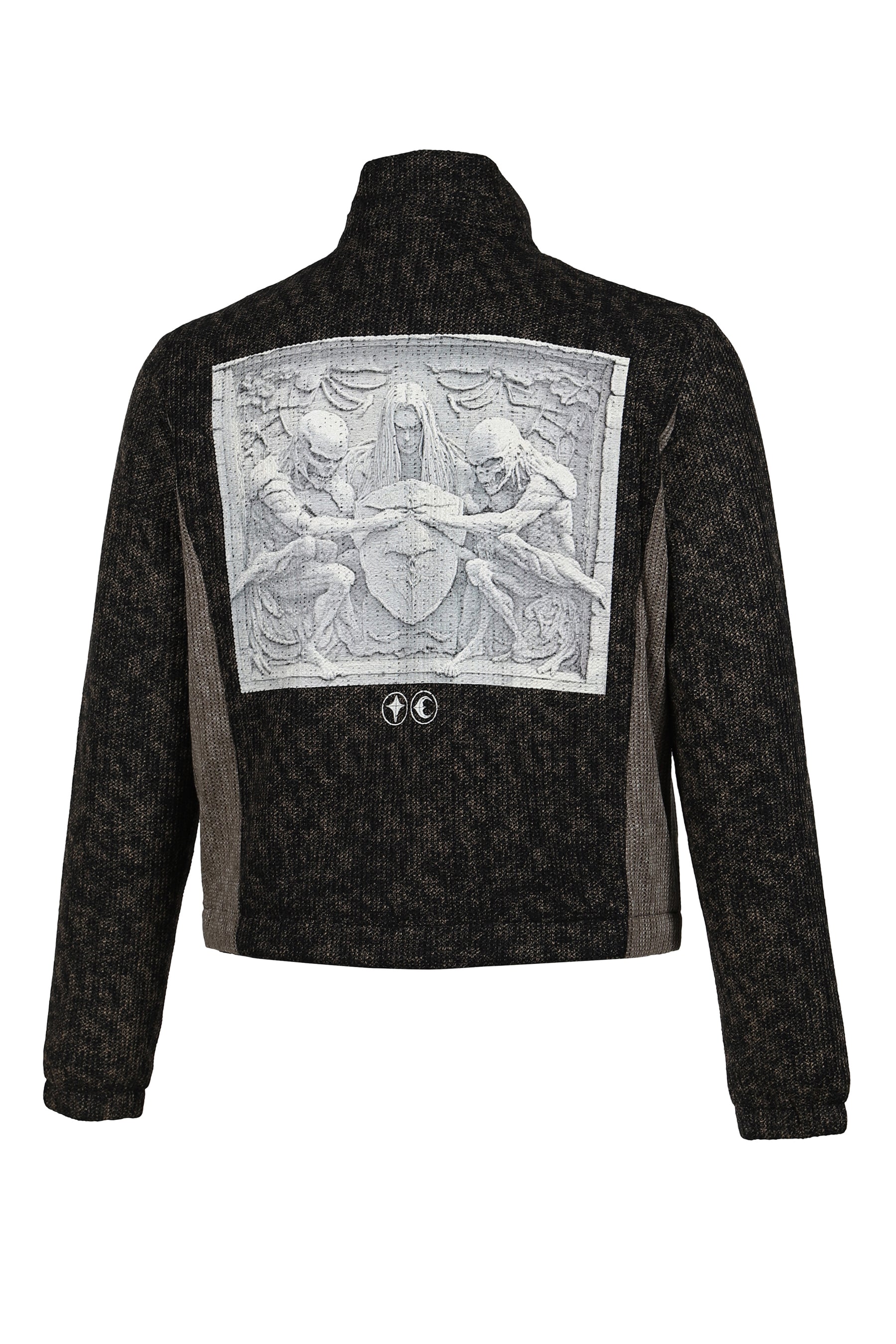 DEVIL PEACE PATCH KNIT JACKET / BLK