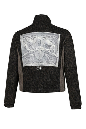 DEVIL PEACE PATCH KNIT JACKET / BLK