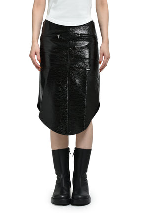 CIRCLE VINYL SKIRT / BLACK 