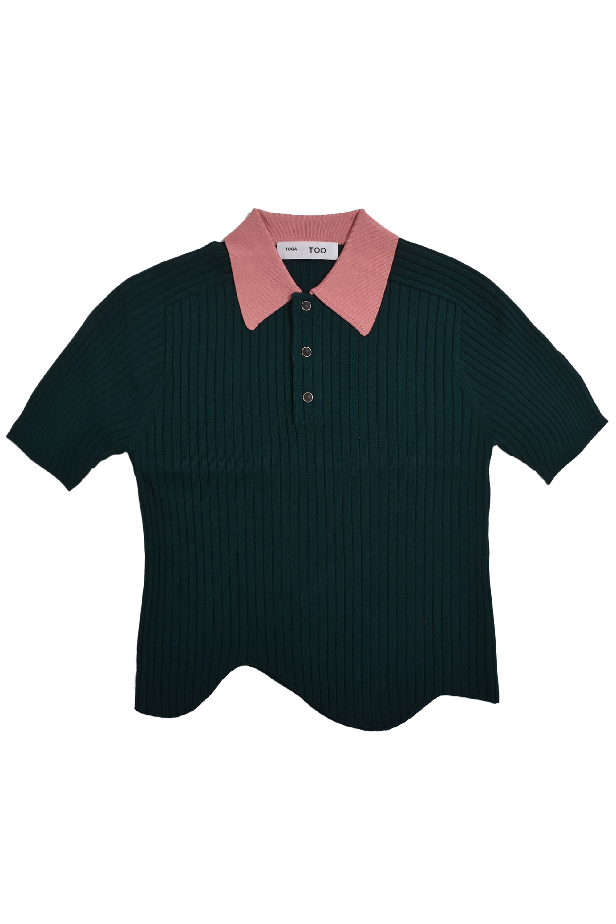 TOGA トーガ SS24 WAVE KNIT POLO SHIRT / GRN - NUBIAN