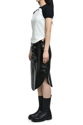 CIRCLE VINYL SKIRT / BLACK 