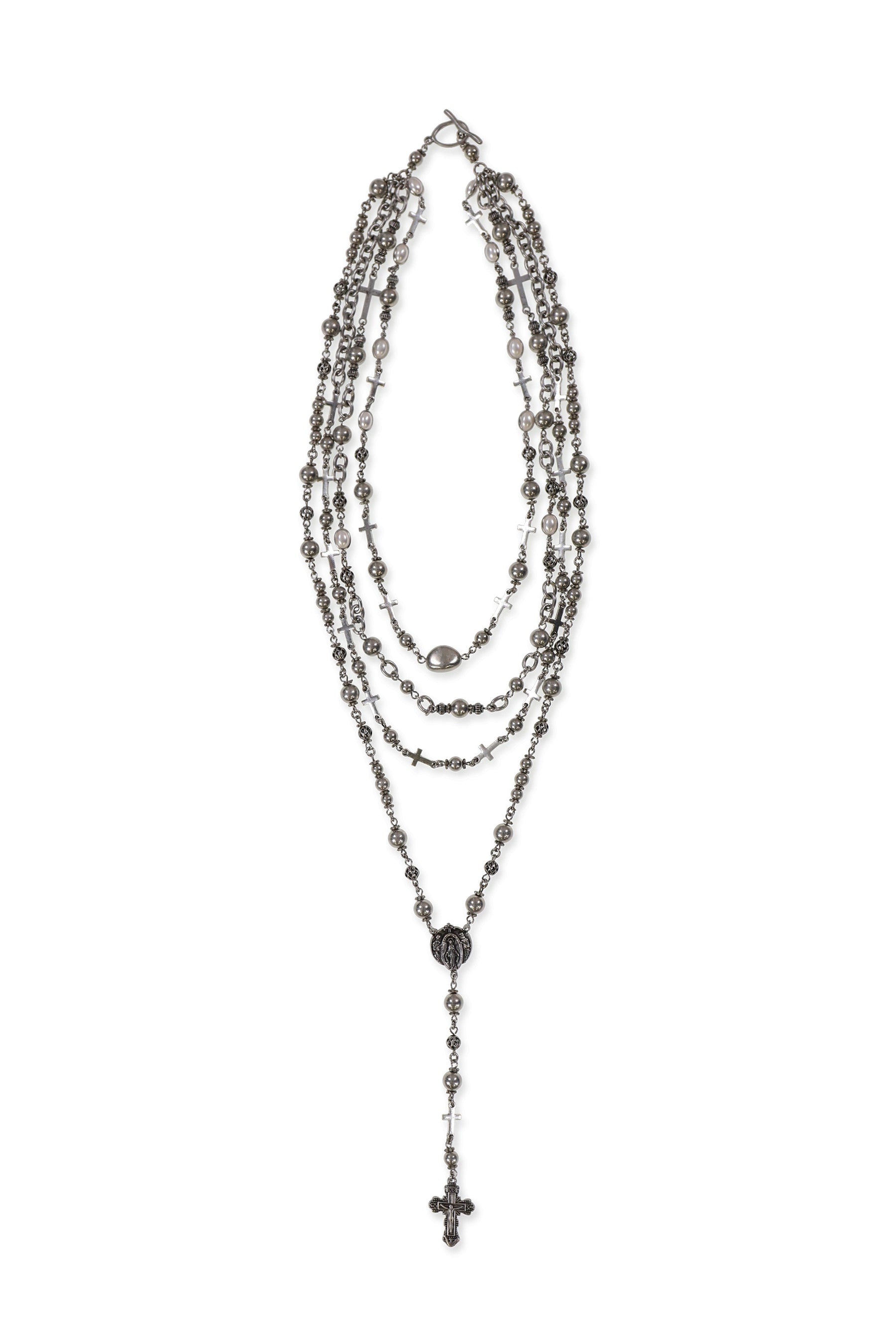 CROSS NECKLACE / BLK