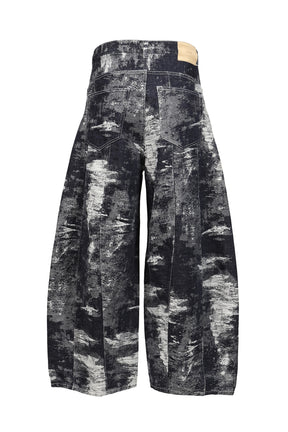 DENIM CURVED PANTS / ONE WASH
