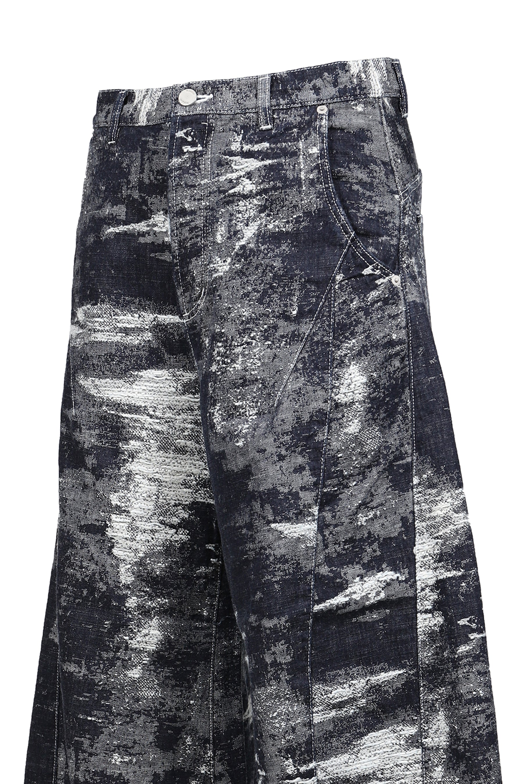 DENIM CURVED PANTS / ONE WASH