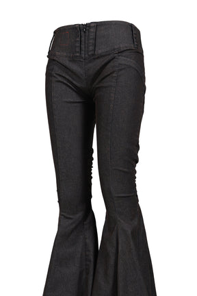 SLIT TAILBACK PANTS / RETRO BLK