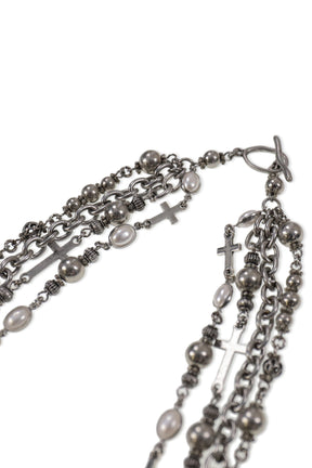CROSS NECKLACE / BLK