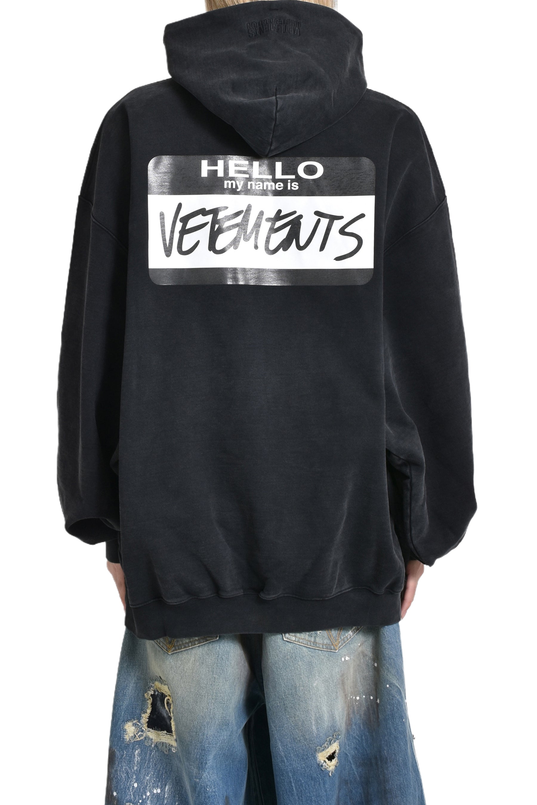 HELLO MY NAME IS VETEMENTS HOODIE / BLK