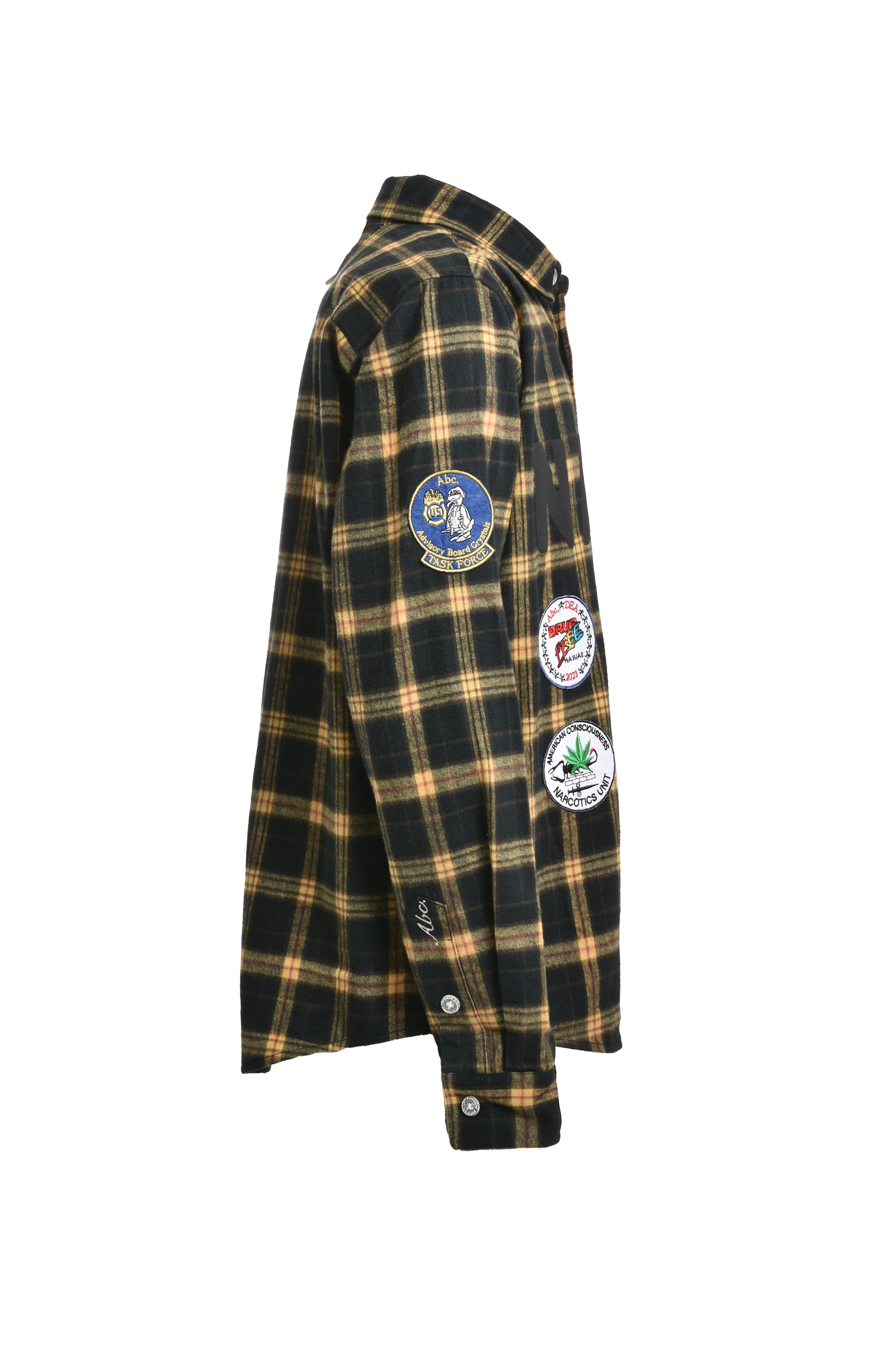 Advisory Board Crystals Abc. Narc Patch-Detail Flannel Shirt