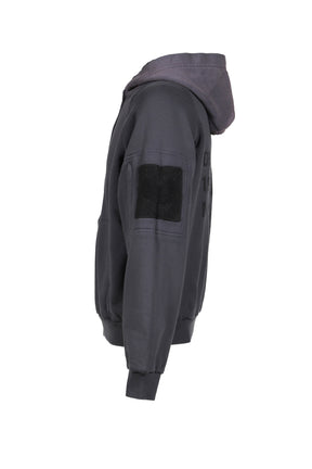 WAFFLE LINED HOODIE / BLK
