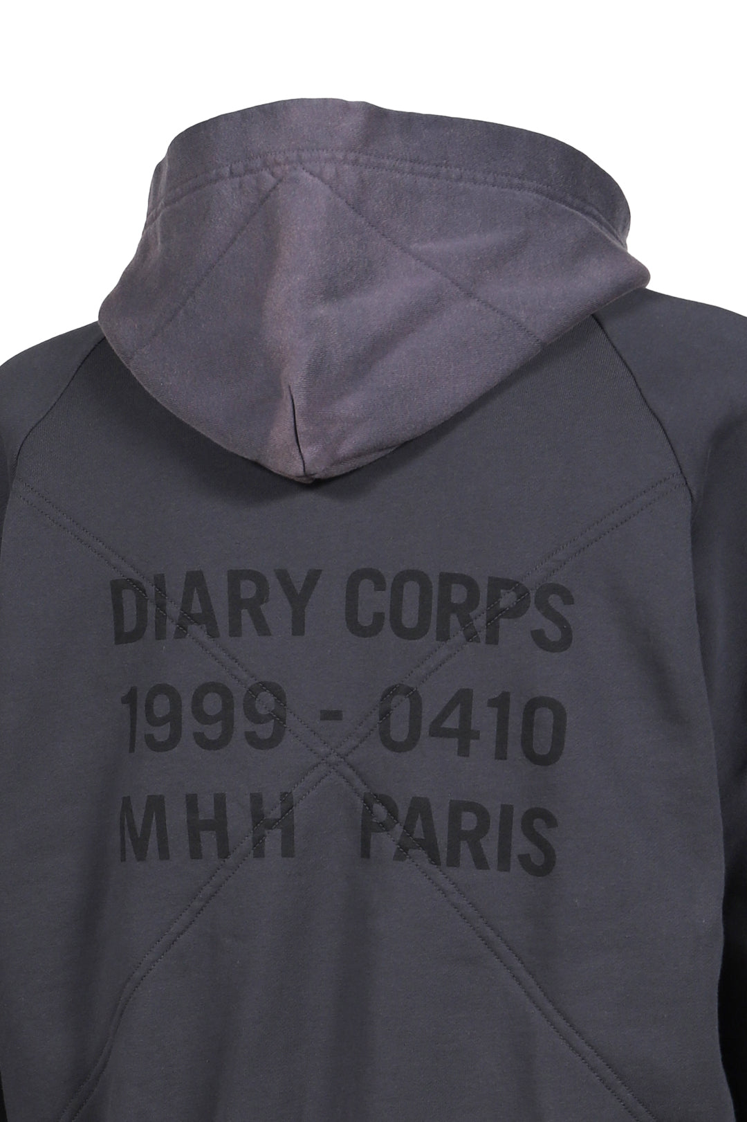 WAFFLE LINED HOODIE / BLK