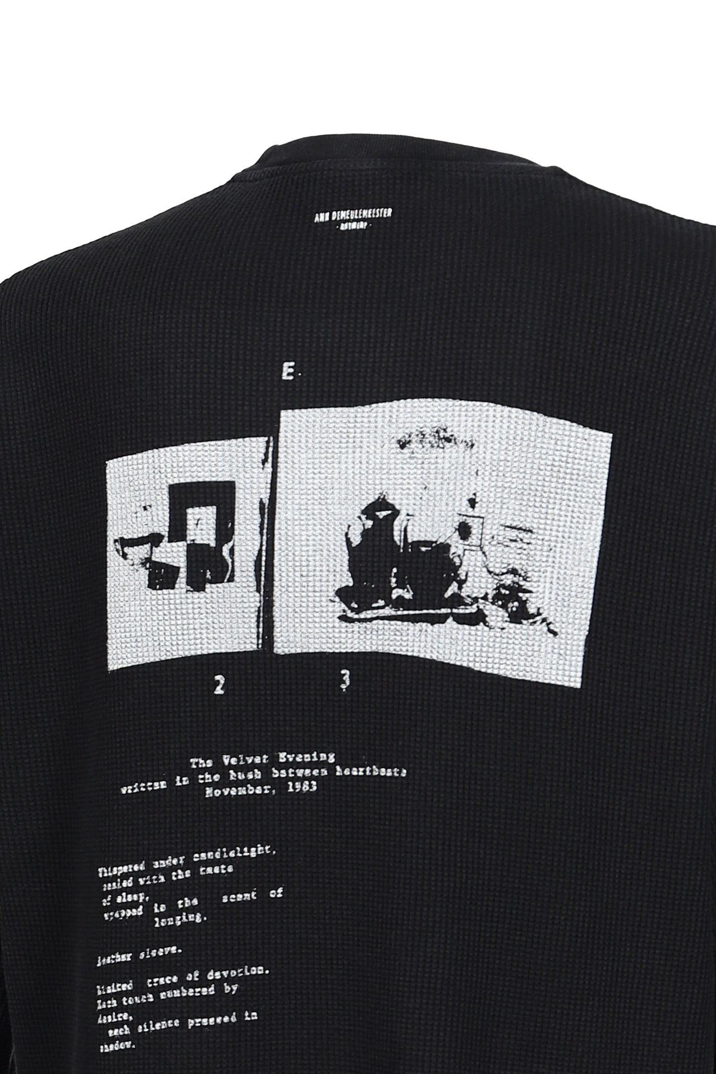 EMIL RELAX FIT BOXY T-SHIRT WITH "THE VELVET EVENING" PRINT / BLK