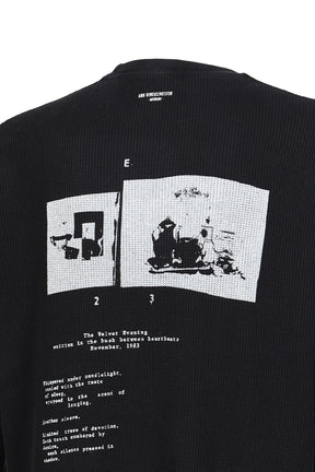 EMIL RELAX FIT BOXY T-SHIRT WITH "THE VELVET EVENING" PRINT / BLK