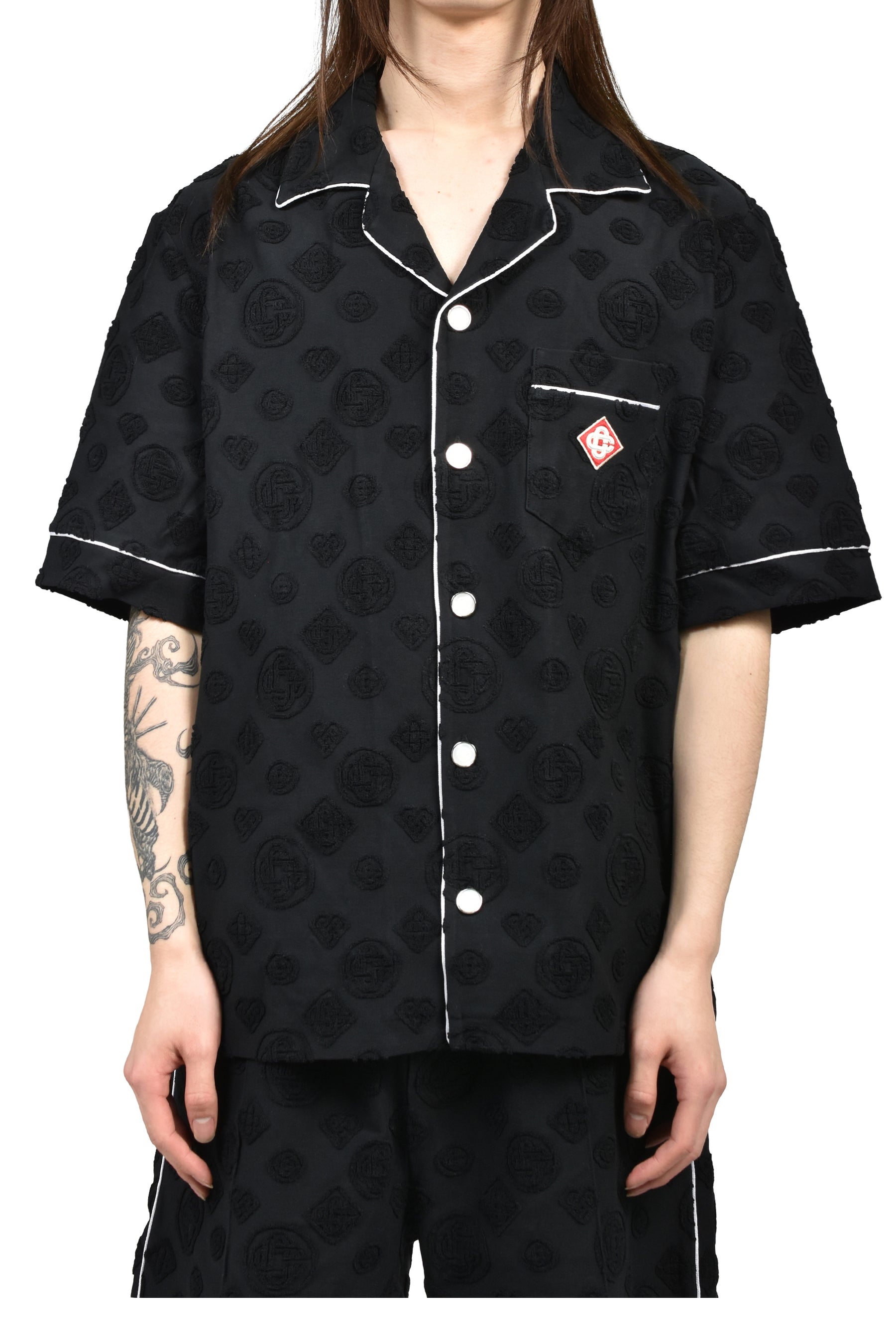 Casablanca TOWELLING MONOGRAM SHIRT / BLK