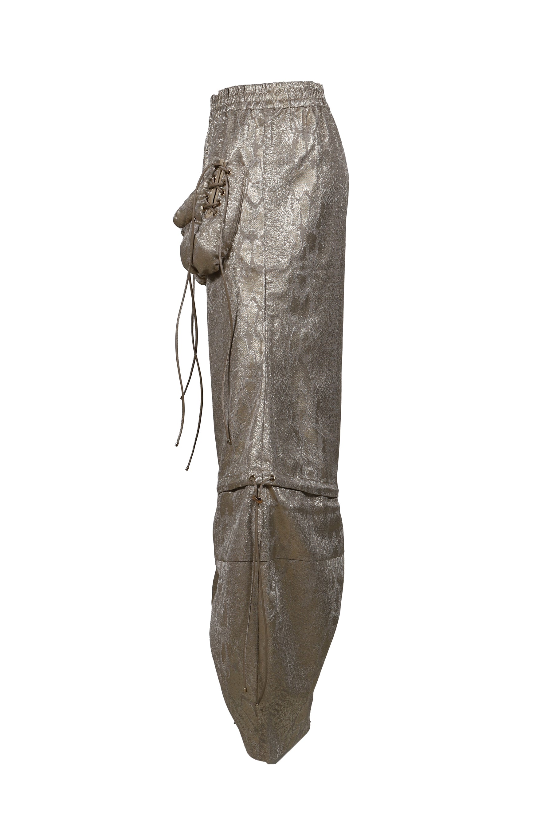 GOLD PYTHON PATTERN DETACHABLE BOXING GLOVE PANTS / GLD 