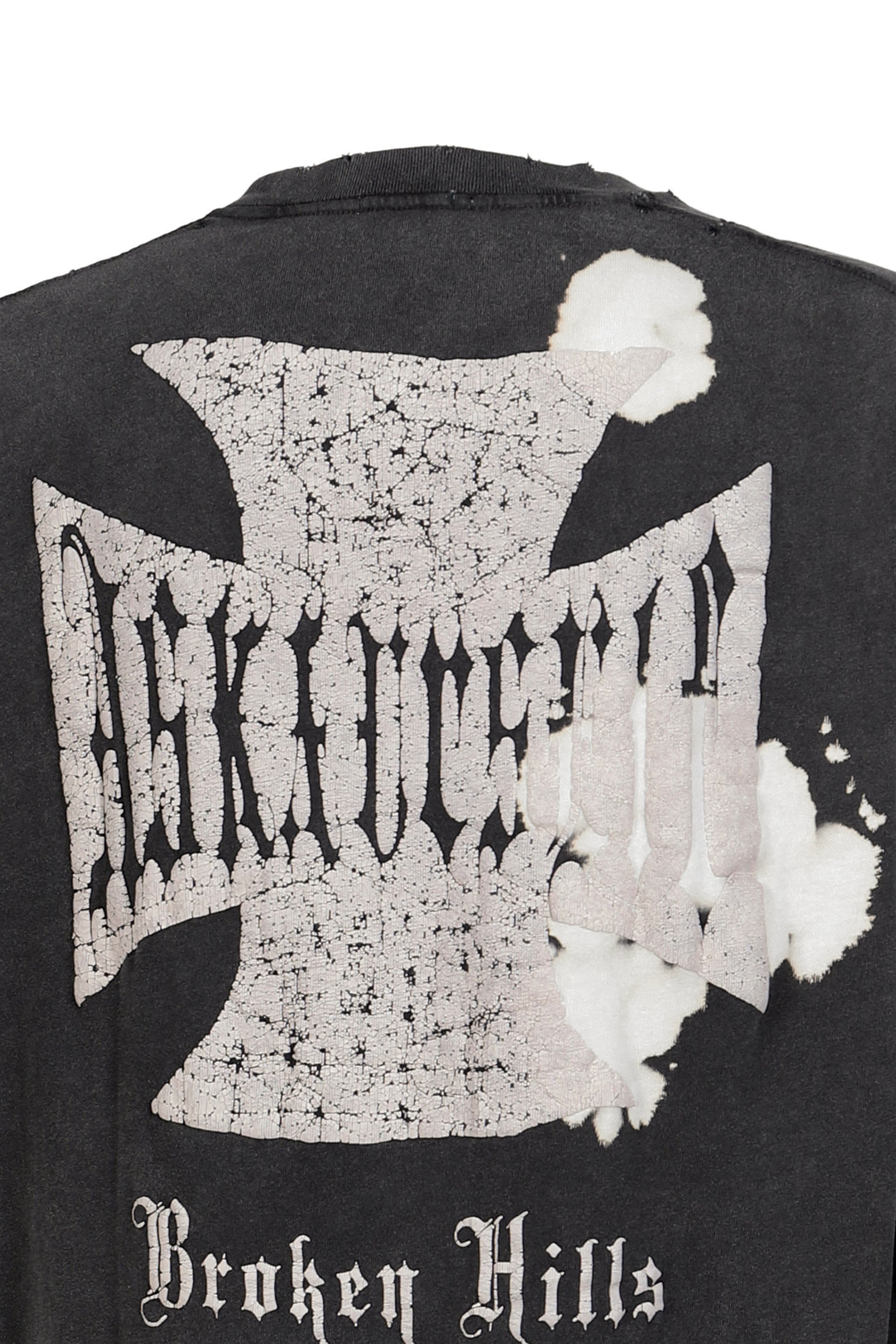 VINTAGE BLEACHED CROSS LS / BLK