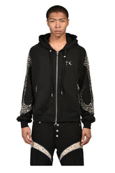 IRON STEEL FOCUS ZIP-UP HOODIE / BLK